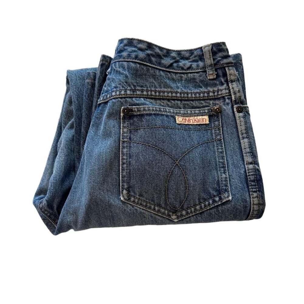 Vintage Calvin Klein Made in USA Jeans Size 16 Blue Denim High Rise Straight Leg